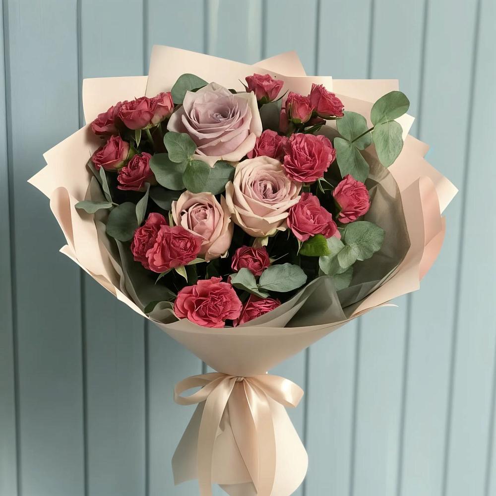 Букет цветов из: Гвоздики и Розы в Ждановский