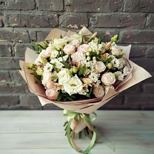 Букет цветов из:  Альстромерии, Розы и Хризантемы #REPLACE_PRED# Ждановский