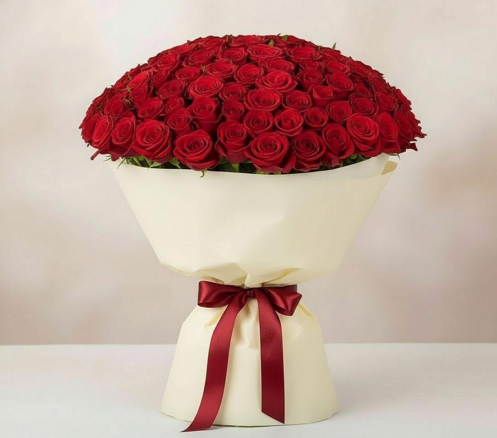 Букет 101 Красная роза Милано в Ждановский