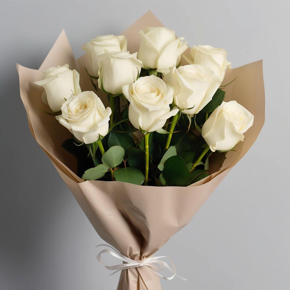 Букет 9 Белых роз Эдлесс Лав в Ждановский