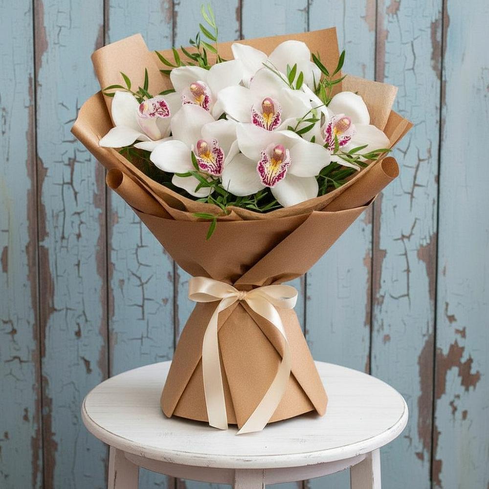 Букет цветов из: Орхидеи и Розы в Ждановский