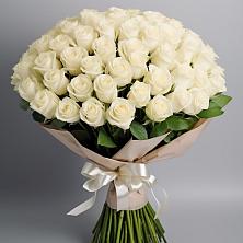 Букет 101 беля роза Белоснежка в Ждановский