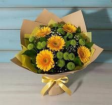 Букет цветов из:  Герберы и Хризантемы в Ждановский