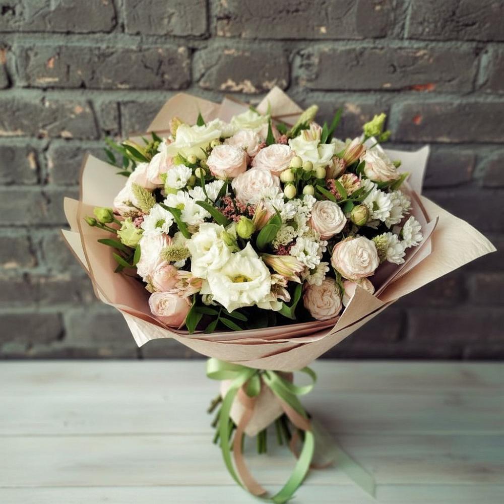Букет цветов из: Альстромерии, Розы и Хризантемы в Ждановский