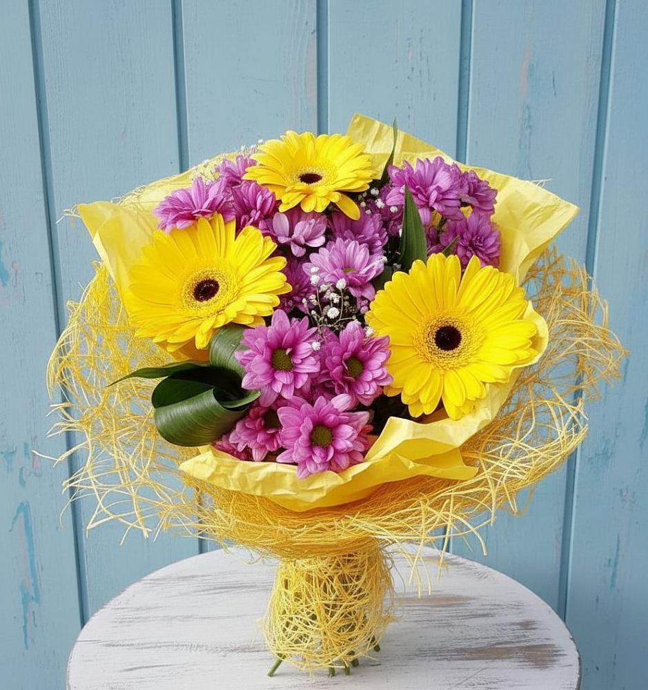Букет цветов из: Хризантемы и Герберы в Ждановский