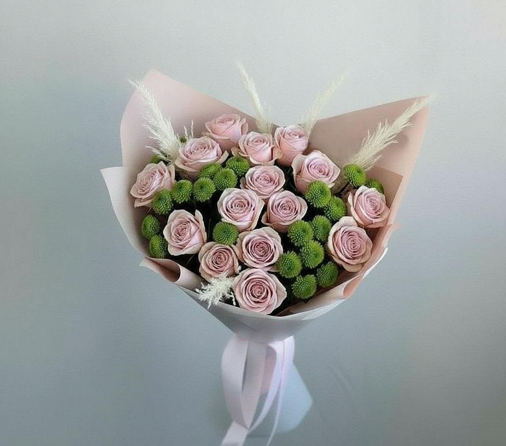 Букет цветов из: Розы и Хризантемы в Ждановский