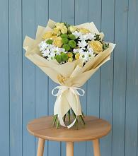 Букет цветов из:  Хризантемы и Розы в Ждановский