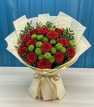 Букет цветов из:  Розы и Хризантемы в Ждановский