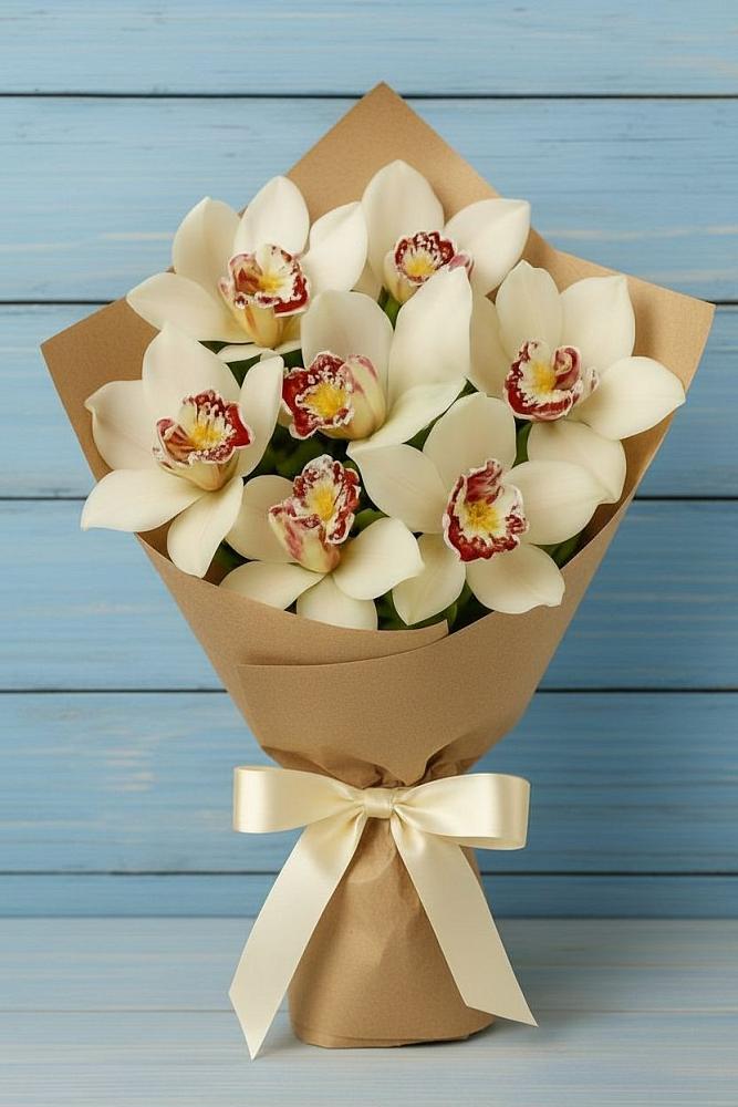 Букет цветов из: Орхидеи и Розы в Ждановский