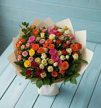 Букет Микс из разноцветных кустовых роз #REPLACE_PRED# Ждановский